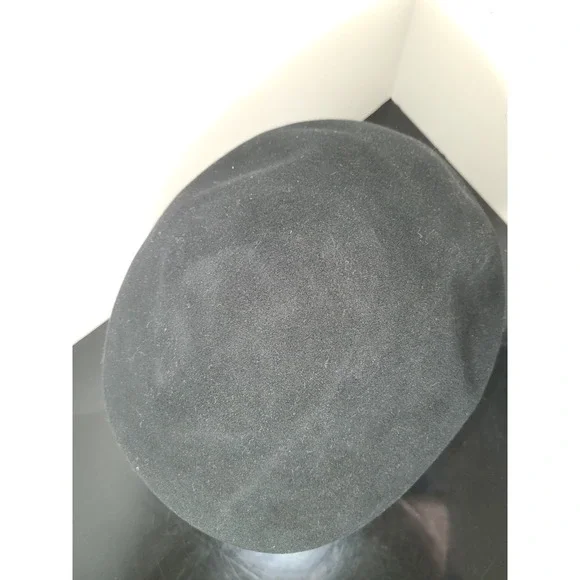 Vintage Black XL Wool Felt  Cabby Black Newsboy Cap Hipster - Picture 3 of 6